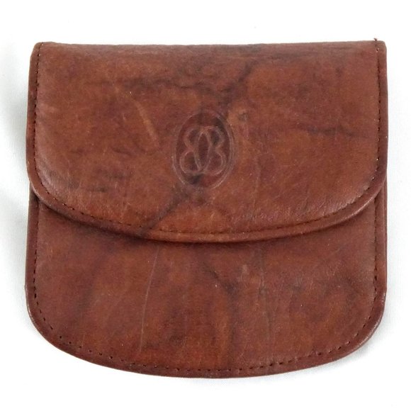 Buxton Wallet, Brown Leather Coin Purse, Small Bill Holder, Marbled Look Finish, - Picture 1 of 10